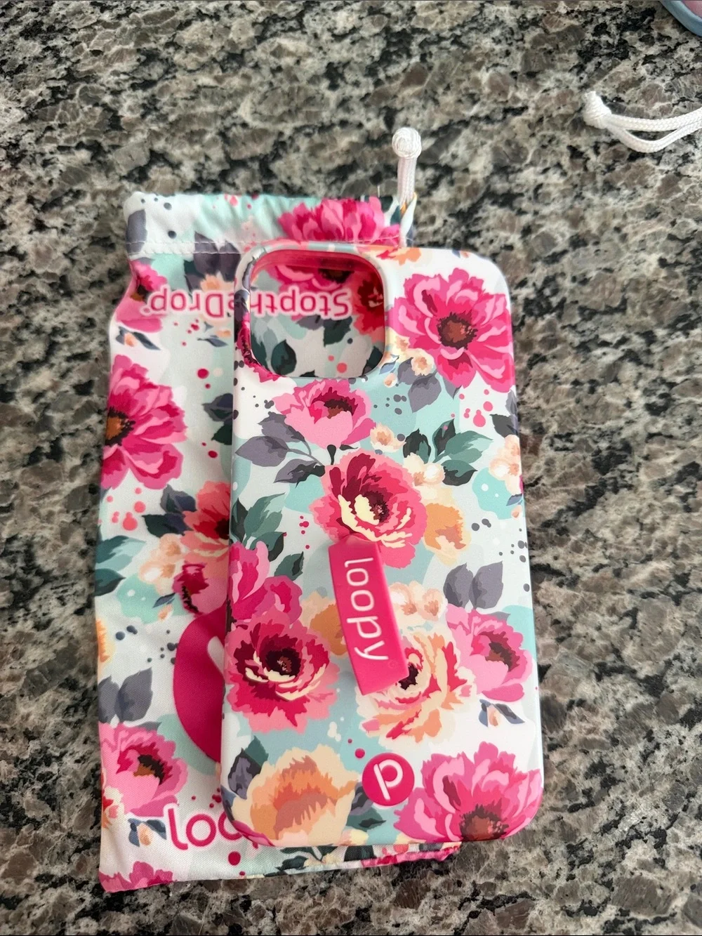 13 Pro Max Loopy Case Floral Multi-Color Phone Case with Loop Strap